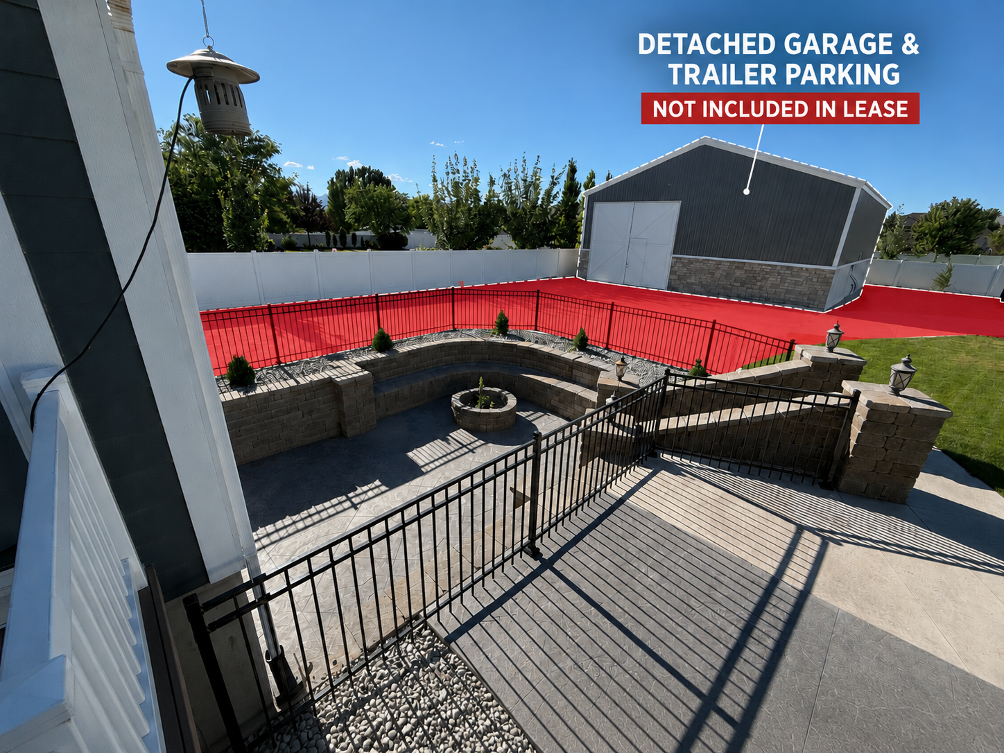Backyard detached garage notice at 2156 W Thomas St in Lehi, Utah